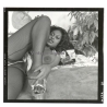 Erotic Study: Busty Curvy Black Nude Female*15 (Vintage Contact Print 1970s/1980s)