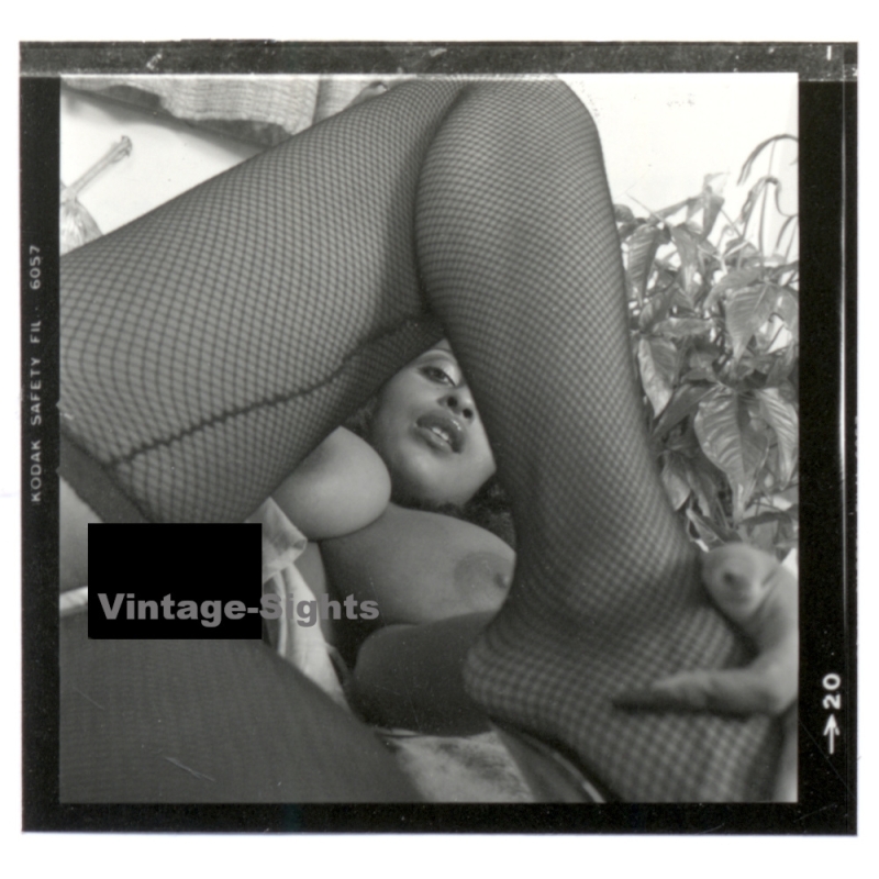 Erotic Study: Busty Curvy Black Nude Female*17 (Vintage Contact Print 1970s/1980s)
