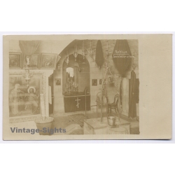 Palestine / Holy Land: Nablus Jacobs Well Church Interior (Vintage RPPC ~1910s)