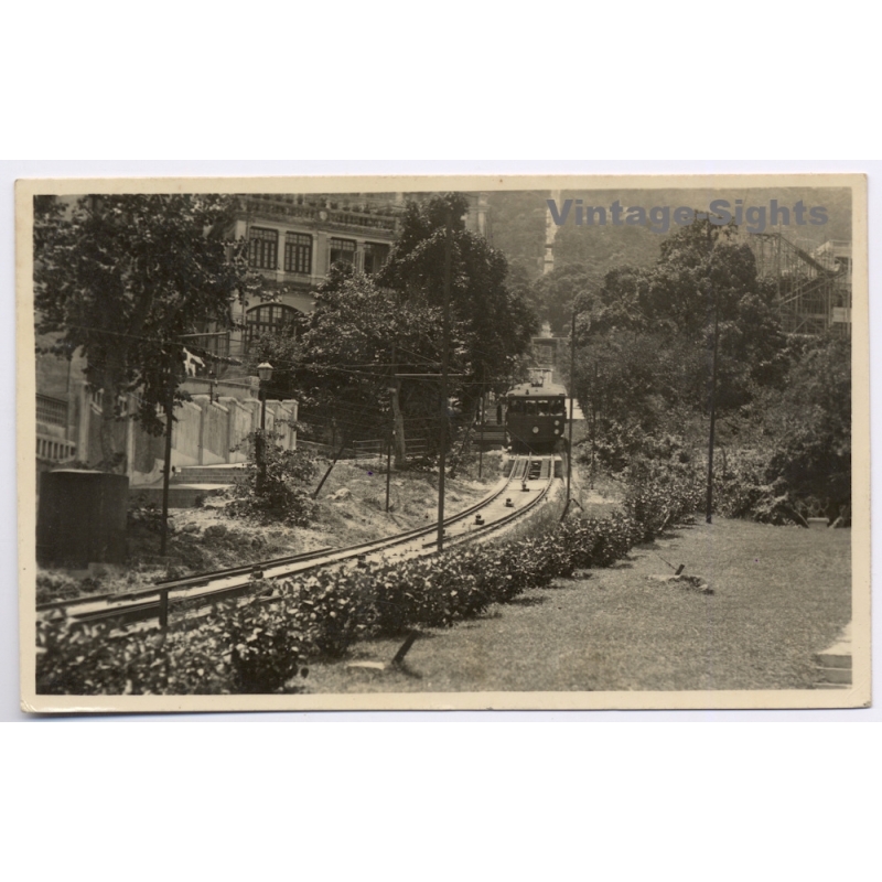 Hong Kong: Peak Tram Kennedy Road Helena May Institute (Vintage RPPC 1933)