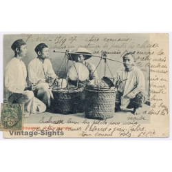 Singapore: Javanese Meat Seller Straits Settlement (Vintage PC 1907)