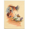 A. P. - Tanger: Moroccan Street Scene *2 / Aquarel (Vintage Artist Postcard)