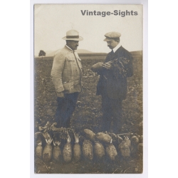 Groß Breesen: Landwirte Riesen Brugunder Runkelrübe Ernte (Vintage RPPC ~1910s1920s)