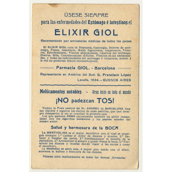 Barcelona: Parque De Las Magnolias Y Umbráculo / Elixir Giol Publicidad (Vintage Postcard B/W)