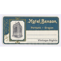 Portland / USA: Hotel Benson (Vintage Luggage Label ~1920s)