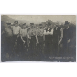 German Railroad Ground Construction Laborers (Vintage RPPC ~1910s)