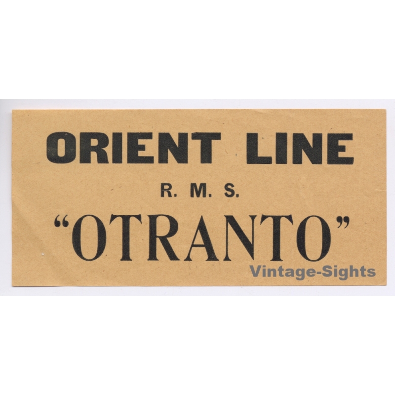 Orient Line: R.M.S. Otranto (Vintage Shipping Line Label ~1930s/1940s)