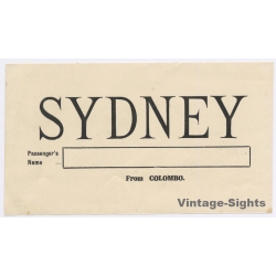 Orient Line: Sidney From Colombo (Vintage Shipping Line Label ~1930s/1940s)