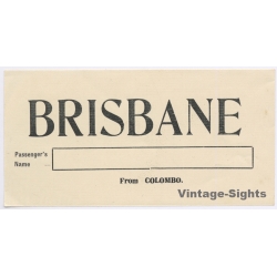 Orient Line: Brisbane From Colombo (Vintage Shipping Line Label ~1930s/1940s)