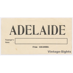 Orient Line: Adelaide From Colombo (Vintage Shipping Line Label ~1930s/1940s)