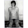 Erotic Study: Androgynous Shorthaired Nude Female On Blanket*3 (Vintage Photo GDR 1980s)
