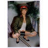 Erotic Study: Blonde Semi Nude Female In NVA Uniform*3 (Vintage Photo ~1990s)