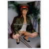Erotic Study: Blonde Semi Nude Female In NVA Uniform*3 (Vintage Photo ~1990s)