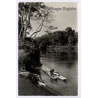 Belgian Congo: Indigenous Man On Dugout Canoe - River Kasai / Ethnic (Vintage RPPC ~1930s)