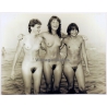 Artistic Erotic Study: 3 Nude Females On Baltic Sea Shore (Large Digital Photo 20 x 25 CM ~2000s)