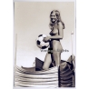 Artistic Erotic Study: Natural Blonde Nude With Beach Ball / Nudism (Large Digital Photo 30 x 21 CM ~2000s)