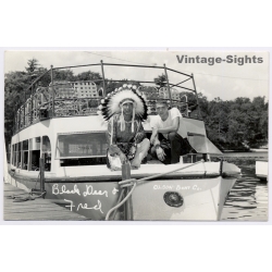 Black Deer & Fred - Olson Boat Co. / Native American (Vintage RPPC ~1950s)