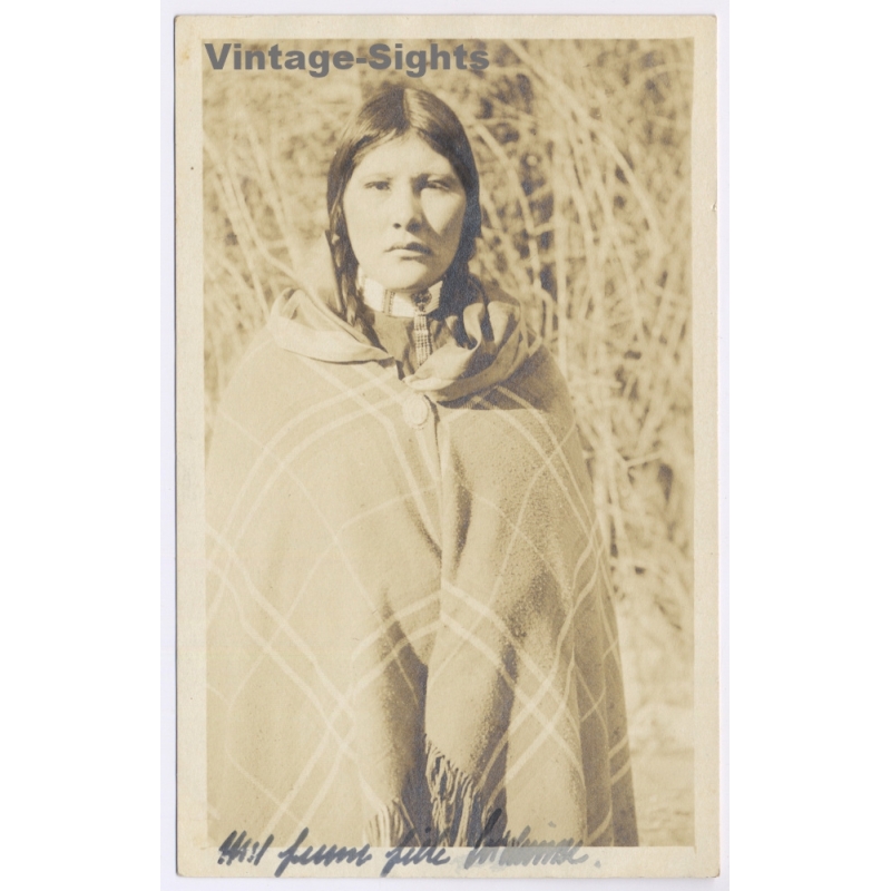 William S. Soule?: Kiowa Woman / Native American (Vintage RPPC 1920)