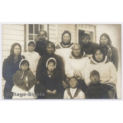 Alaska: Inuit Eskimo Family - Mission / Native American (Vintage RPPC ~1910s)
