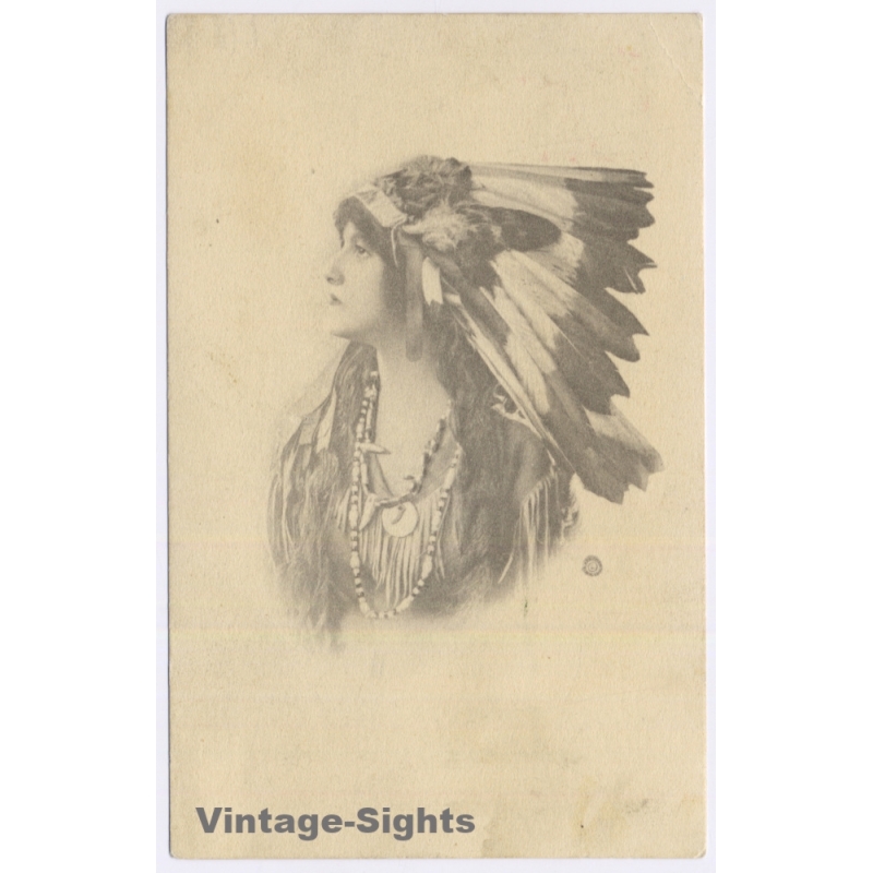 Native American Woman Panama Pacific Stamp Mailed Hoboken NJ (Vintage PC 1913)