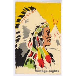 1931 Paris Colonial Exposition: Indian Chief Amérique (Vintage PC)
