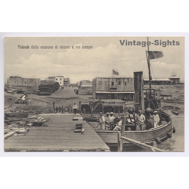 Colony Tripoli Italiano: View From Landing Station - Boat (Vintage PC 1910s)