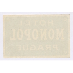 Prague / Czechia: Hotel Monopol (Vintage Luggage Label ~1920s/1930s)