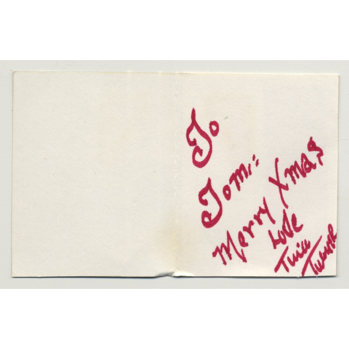 Tina Turner: Personalized Christmas Gift Card Signed By Tina 'Season's Greetings'