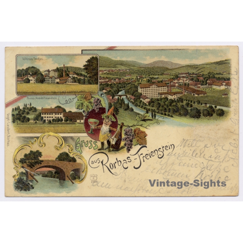Rorbas Freienstein / Switzerland: Castle - Bridge (Vintage PC Litho 1900)