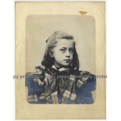 Portrait Of A Young Girl In Fine Clothes(Vintage Photo Gelatin Silver  ~1910s/1920s)