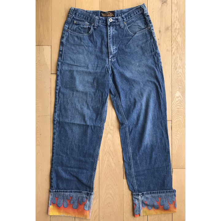 Von Dutch: Rare Vintage Flame Jeans From The 1990s / Size 32