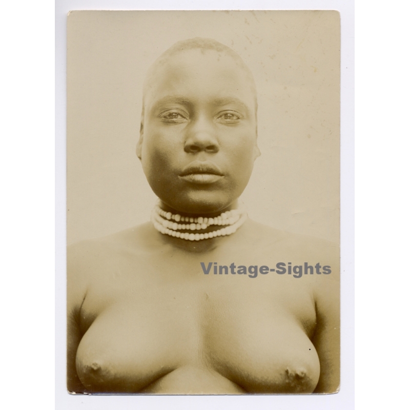 Dr. Julius Richter / DSWA: Portrait Native Woman - Ethnic Nude (Rare Vintage Photo ~1890s)