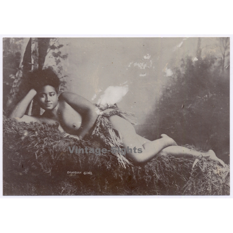 German Samoa: Samoan Girl SMS Condor Navy Thomas Andrew (Rare Vintage Photo 1900)