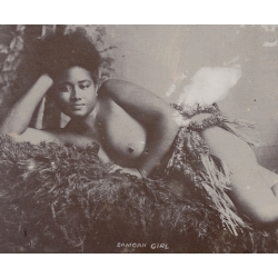 German Samoa: Samoan Girl SMS Condor Navy Thomas Andrew (Rare Vintage Photo 1900)
