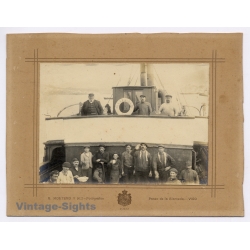 Vigo / Galicia: Santa-Ana Steamship Crew - Montero Fotógrafos (Vintage Maritime Photo 1910)