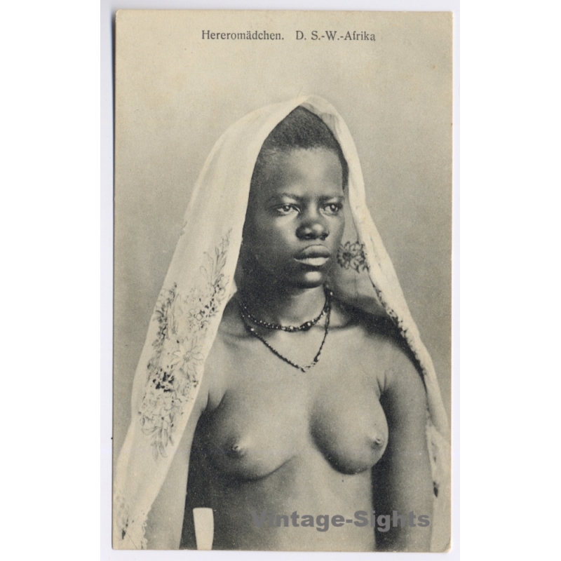 Deutsch-Südwestafrika: Hereromädchen / Ethnic Nude (Vintage PC ~1910s)