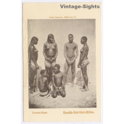 Deutsch-Südwestafrika: Ovambo Tribe Members / Ethnic Nude (Vintage PC ~1900s)