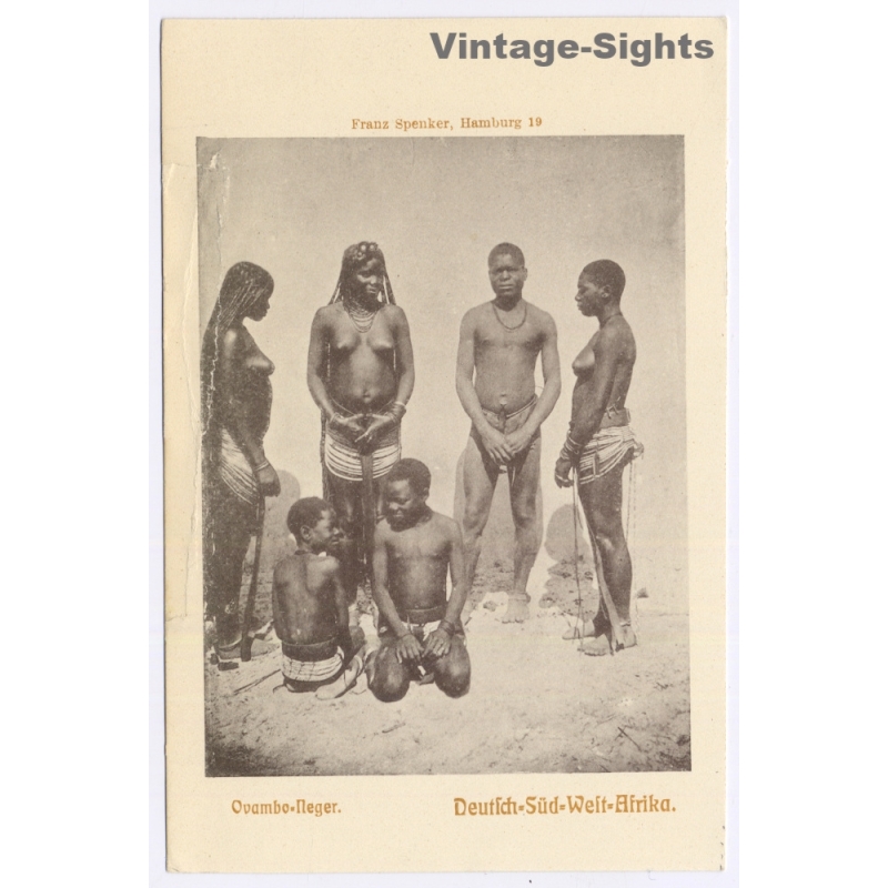 Deutsch-Südwestafrika: Ovambo Tribe Members / Ethnic Nude (Vintage PC ~1900s)