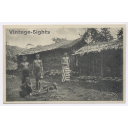 German Cameroon: Native Familly - Buea Wilhelmsthal Colonial (Vintage PC ~1910s)