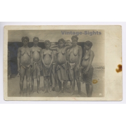 Deutsche Kolonie Kamerun: Indigenous Women Batanga & Jaunde / Ethnic Nude (Vintage RPPC ~1910s)