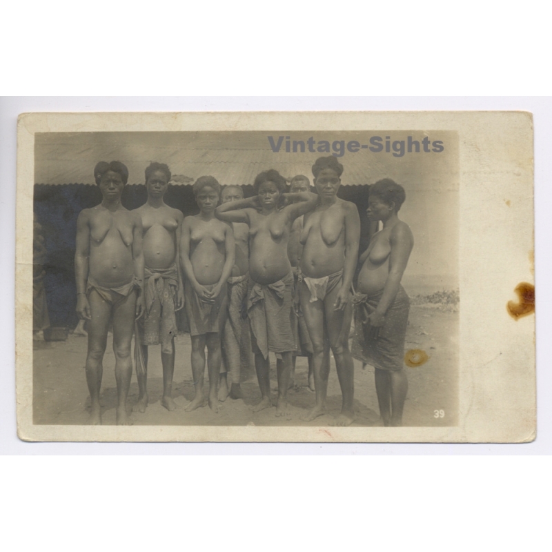 Deutsche Kolonie Kamerun: Indigenous Women Batanga & Jaunde / Ethnic Nude (Vintage RPPC ~1910s)