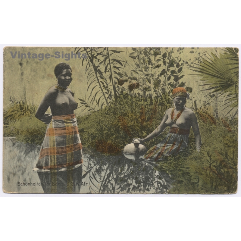 German South West Africa: Bathing Beauties / Ethnic Nude - Atelier Nink (Vintage PC 1900s/1910s)