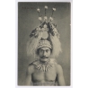 Deutsch-Samoa: Tuiga Chief Headdress A. Tattersall Colonial Pacific (Vintage PC 1900s/1910s)