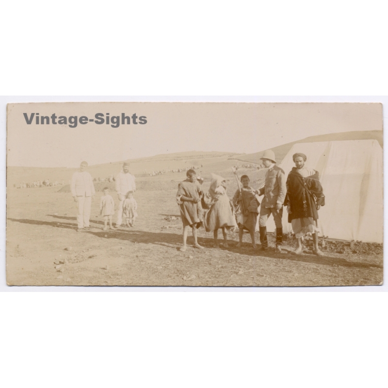 Rif War Morocco: Spanish Army Officer Troop Tent Camp (Panorama RPPC 1920s)