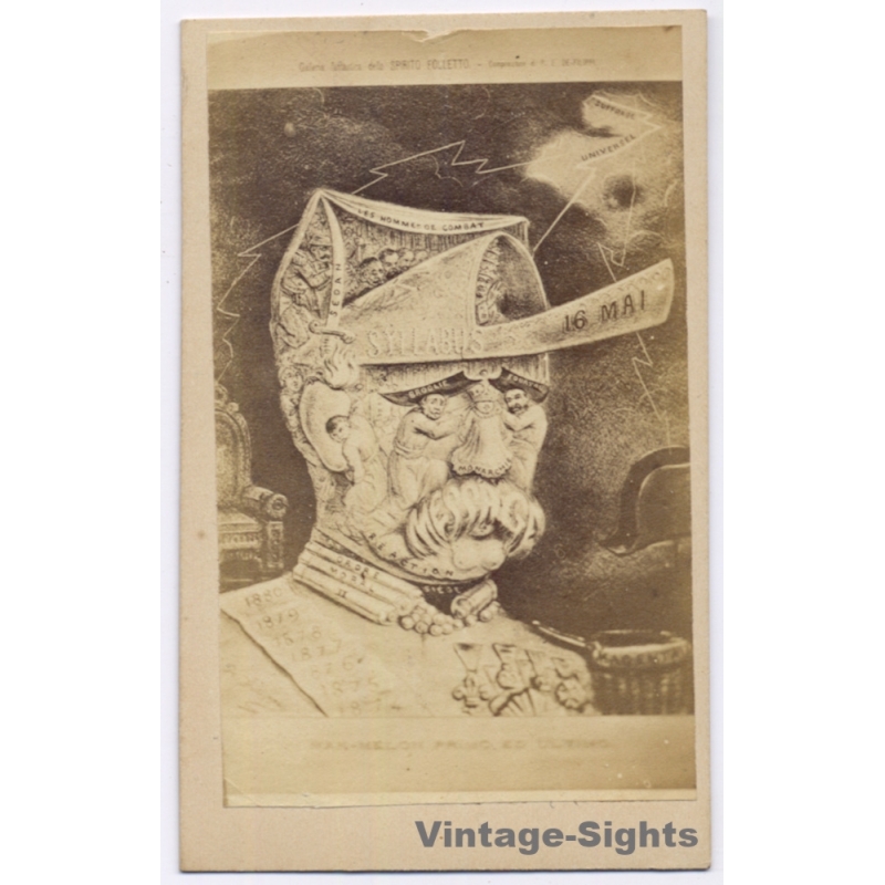 French Political Satire: Mac-Mahon 16 Mai Crisis Spirito Folletto Italy (Vintage CDV 1880)