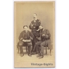 W.P. Floyd Hong Kong: 3 Uniformed Men Merchant Marine? (Vintage CDV ~1870s)