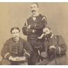 W.P. Floyd Hong Kong: 3 Uniformed Men Merchant Marine? (Vintage CDV ~1870s)