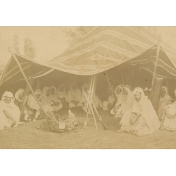 C. Portier Alger: Bedouin Tent Camp Algeria (Vintage Cabinet Card Photo ~1880s)