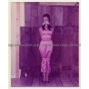 Brunette Beauty In Pink Dress Tied To Pale *3 / Gag - BDSM (Vintage Photo USA ~1970s)