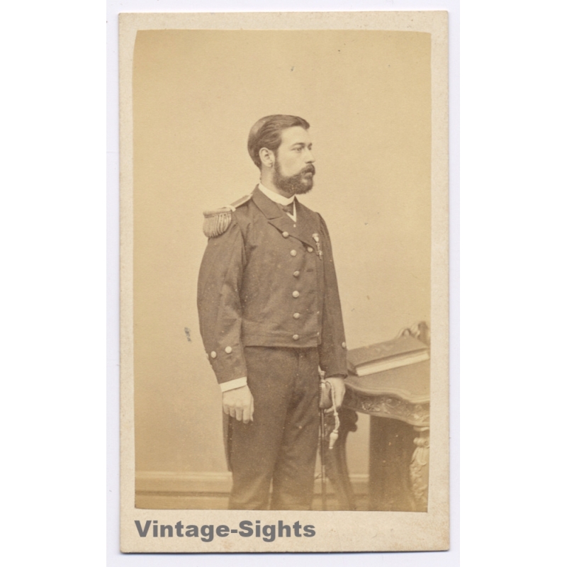 W.P. Floyd Hong Kong: Uniformed Officer (Vintage CDV ~1870s)